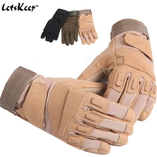 New LetsKeep mens military Tactical gloves Faux leather Windproof winter army gloves men Khaki Glove For mittens,ZB021