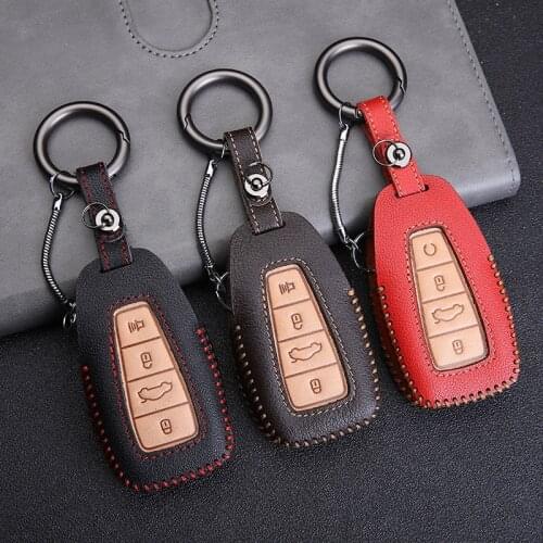 New Top Layer Leather Car Key Case Cover For Geely Atlas Boyue NL3 EX7 Emgrand X7 EmgrarandX7 SUV GT GC9 Coolray 2019-2020 borui