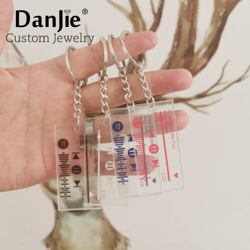 Personalized Acrylic Music Spotify Code Rectangle Keychain Custom Song Singer Name Couples Friends Key Door Ring Christmas Gifts