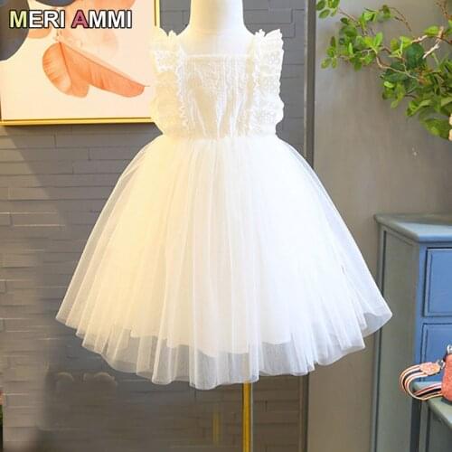 MERI AMMI Children Girl Summer Clothing Dots Dressing Floral Bowknot Cake TuTu Dresses For 2-7 Year Baby Kids