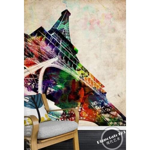 Custom retro wallpaper, the Eiffel Tower murals for the living room sofa TV bedroom wall waterproof embossed wallpaper
