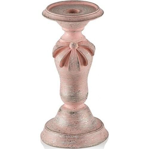 Porio Pink Ribbon With Small Candle Holder