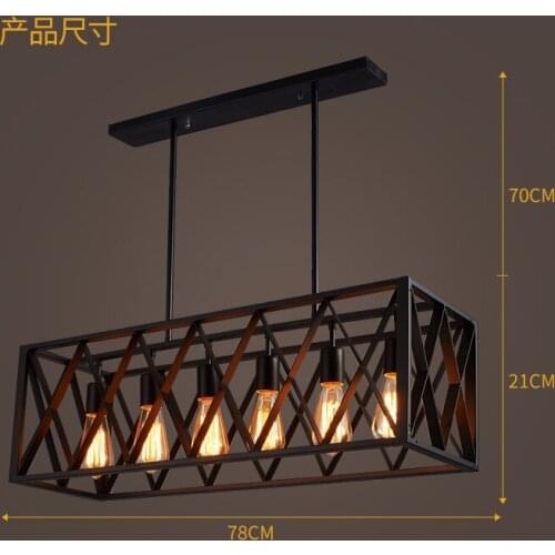 Industrial metal hanging lamp wrought iron chandelier lighting retro kitchen bar lighting pendant lamp