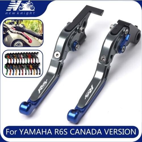 With Logo For Yamaha R6S CANADA VERSION 2007 2008 2009 Motorcycle CNC Aluminum Adjustable Foldable Brake Clutch Lever Accessorie