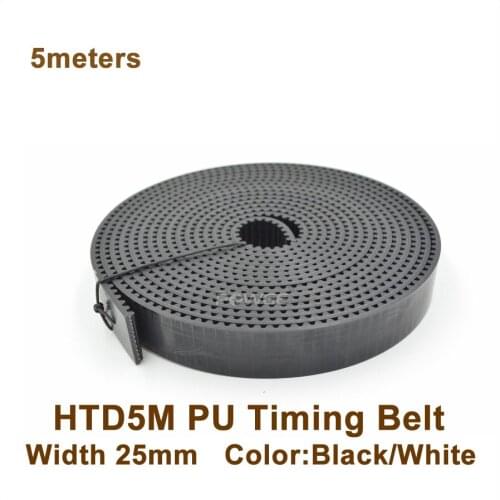 POWGE 5meters HTD5M 25 PU Open Belt 5M Timing Belt Width 25mm 5M 25 Polyurethane With Steel Core Belt 5M-25 High Quality