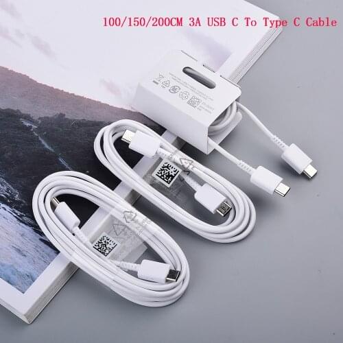 Original Samsung 3A PD Super Fast Charger Cable 100/150/200cm USB Type C To USB C Cable For Note 10 S20 Plus A71 A51 A31 S20 FE