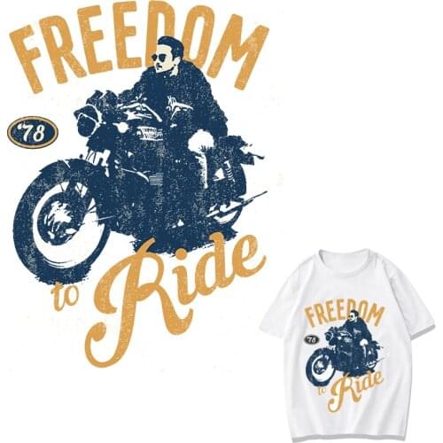 Biker Patches Motorcycle Thermal Stickers on Clothes Iron-on Transfers for Clothing Thermoadhesive Patch Diy Letters Applique
