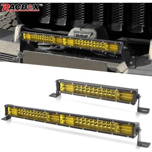 Slim Led Light Bar 10 inch 20 inch Combo Yellow Work Light 12V Wide Flood Beam Straight Spot Beam for Offroad Jeep SUV Car Truck
