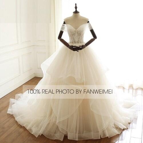 Turkey Civil Layered V-Neck Lace Beading Wedding Dress Bridal Gown Ball