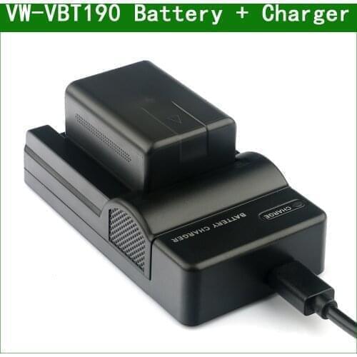 LANFULANG VW-VBT190 VW VBT190 Battery And battery Charger for Panasonic VW-VBY100 VW-VBT380 HC-V110 HC-V130 HC-V160 HC-V201