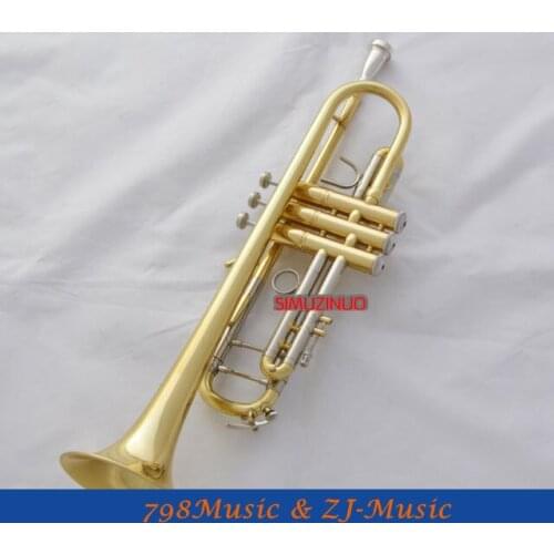 Gold Lacquer Brand Trumpet horn B-Flat Monel Valve With Case