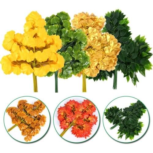 1Pc DIY Artificial Plants Maple Leaves Shooting props Ginkgo Leaves Scrapbooking Craft Home Decoration