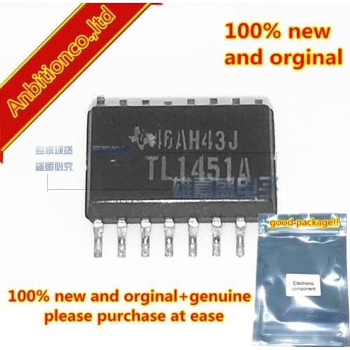 10pcs 100% new and orginal TL1451 TL1451ACNSR SOP-16 5.2mm DUAL PULSE-WIDTH-MODULATION CONTROL CIRCUITS in stock