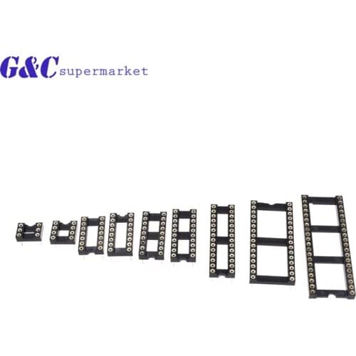 10PCS Round Hole 6/8/14/16/18/20/28/32/40pin Pitch 2.54mm DIP IC Sockets Adaptor