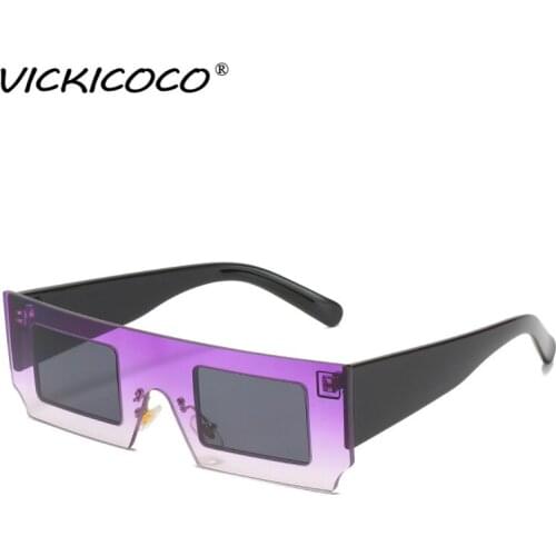 2021 Small Rimless Sunglasses Women Men Rectangle Frame One-Piece Sunglasses Gradient Luxury Brand Designer Square Eyeglasses