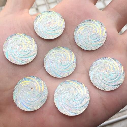22mm AB Resin whirlwind crystal Round FlatBack Rhinestones trim DIY Costume Accessories 75pcs/lot-E68*5