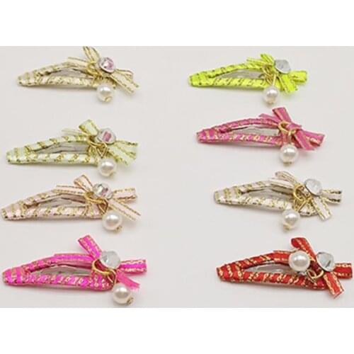 3CM BB Clip Phnom Penh Ribbon Dropper Pets Dogs Grooming Pet Hair Accessories for Dog Cat Handmade headdress Hairpin