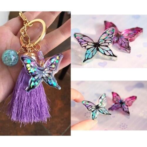 2021 New 6Pcs Butterfly Wing Resin Fillings Cicada Vivid Wing Pendant Resin Mold Fillers