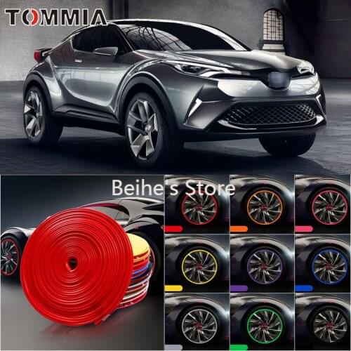 8M Car Wheel Hub Rim Edge Protector Ring Tire Strip Guard Rubber Decals For Toyota C-HR