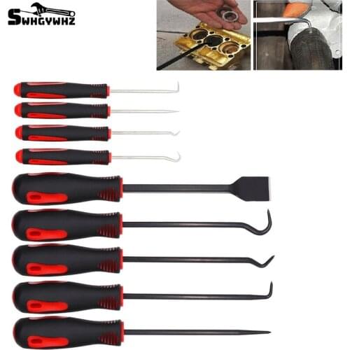 9pcs/set Car Hook Craft Hand Tools Car O-Ring Oil Seal Puller Removal Tool Kit Pick Set Hook Scraper Kit for Auto Repair