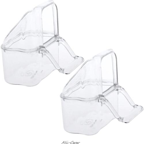 Acrylic Bird Feeder 2Pcs/Set Cage Hanging Dish Feeder Dispenser Drinker Supplies