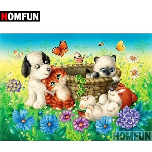 HOMFUN 5D DIY Diamond Painting Full Square/Round Drill "Cartoon dog" Embroidery Cross Stitch gift Home Decor Gift A08550