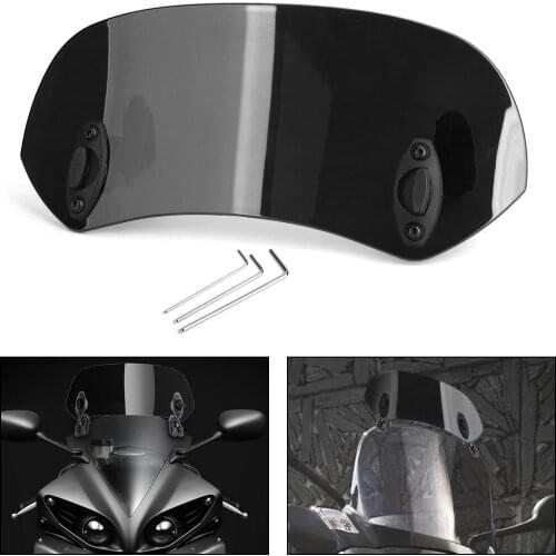 Artudatech Universal Motorcycle Adjustable Clip On Wind Deflector Windscreen Extension