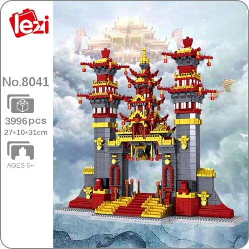 CB Lezi 8041 World Architecture Journey To The West Nantian Gate DIY Mini Diamond Blocks Bricks Building Toy For Children No Box