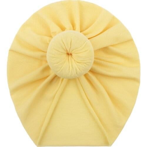 Toddler Kids Colored Donut Indian Hats Baby Boys Girls Solid Knotted Hat Beanie Headwear Accessories Boy Cotton Soft Cute Cap