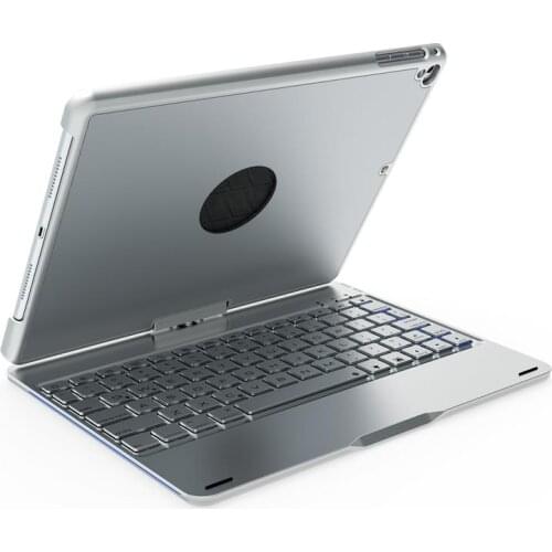 F180 I pad Keyboard With Case , 7 Colors Adjustment Backlit and Breathing Light Keyboard with 360 Degree Rotatable Cover