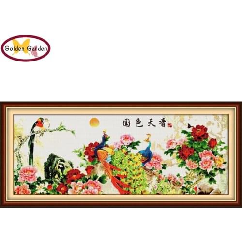 GG National Beauty Pattern DIY Kits Handmade Craft Needlework Cross Stitch Set Embroidery Animal Design Stitching Home Decor
