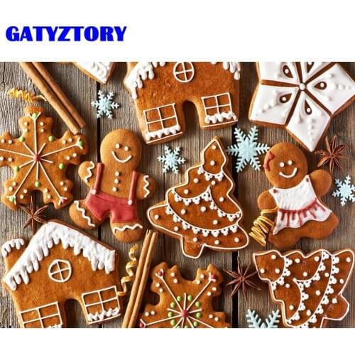 GATYZTORY Painting By Number Food HandPainted Painting Art Gift DIY Drawing On Canvas Pictures By Number Biscuit Kits Home Deco