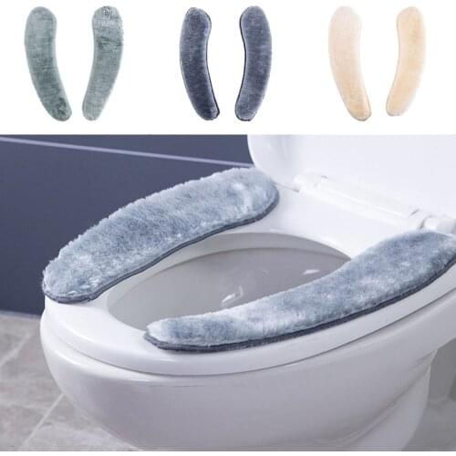 Bathroom Toilet Seat Washable Soft Warmer Mat Cover Pad Cushion Cover Warm Warmer Cushion Cover Pads Knitting O-shape Closestool
