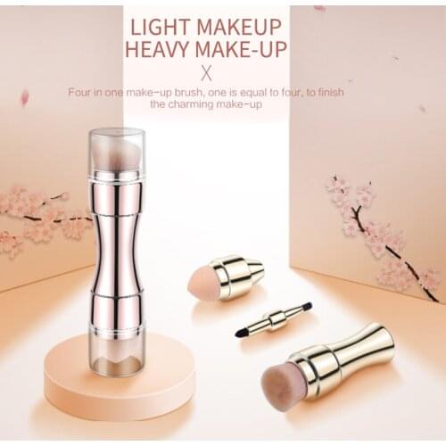 The New Makeup Brush Four-in-one Multifunctional Portable Foundation Brush Eye Shadow Brush Blush Brush Lip Brush Beauty Tool