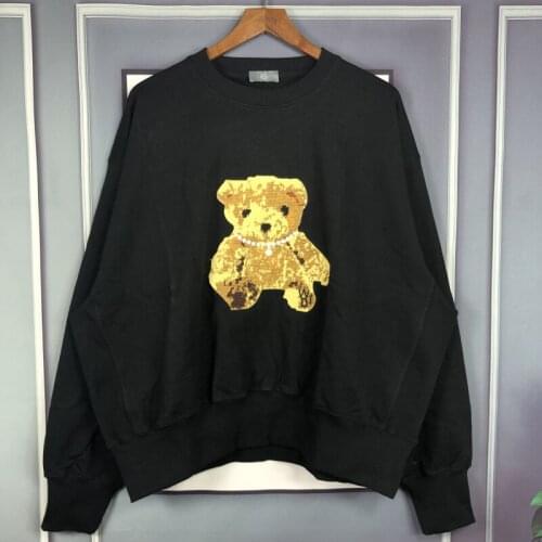 New 2021 Men luxury Warm Welldone Bear Hoodies Hoody hooded Sweatshirts velvet Cotton Drake Thicken Fleece Streetwear #026