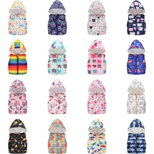 New Boys Girls Vest Hooded Jacket Coat Kids Christmas Costume Children Clothes Autumn Warm Winter Waistcoat Outerwear Outfits