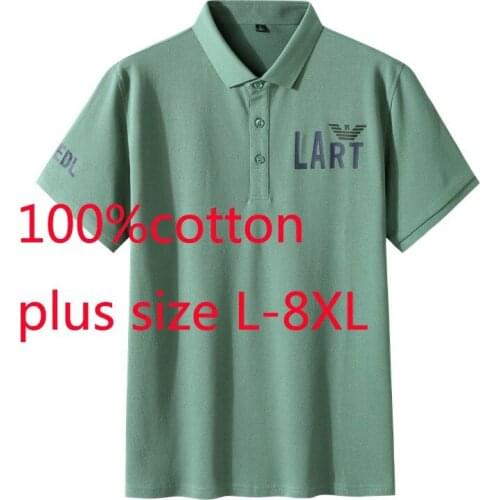 New Arrival Fashion Summer Young Men Super Large Casual Short Sleeve Knitted Turn-down Collar T Shirt Plus Size L-5XL6XL 7XL 8XL