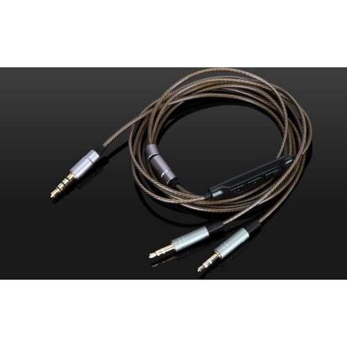 New headest cable with microphone Silver Plated Audio Cable For XiaoMi Mi Headphones Single crystal copper cable