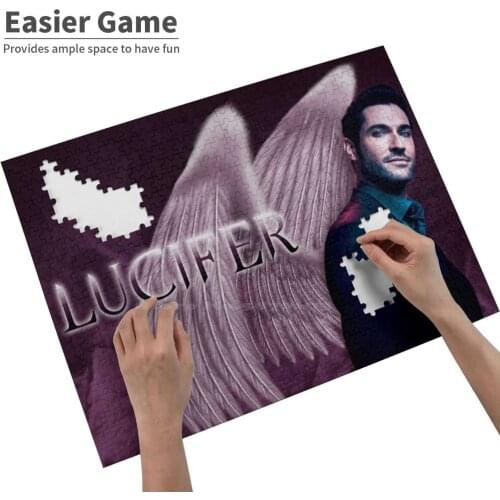 Lucifer Purple Jigsaw Puzzle For Adults Kids Diy Games Lucifer Tom Ellis Mornin Devil Angel Kristin Harris Tv Show