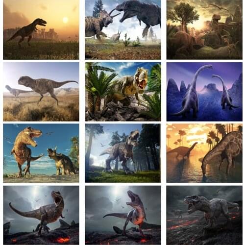 Full Square/Round Diamond Painting Jurassic Park Dinosaurs 5D DIY Cross Stitch Kits Diamond Embroidery Art Kits Home Decoration