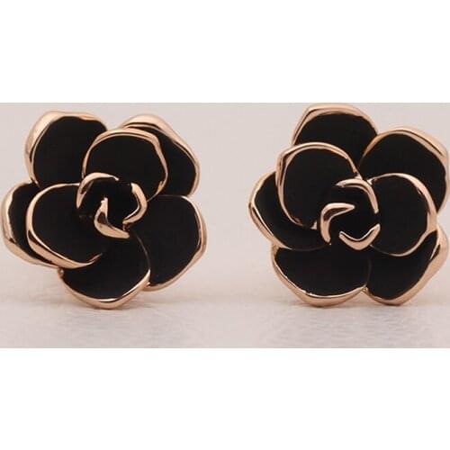 11.11 Sale New Rose Flower Shaped Design Rose Gold Color Clip Earrings Without Piercing for Women Wedding Party Accessories Gift
