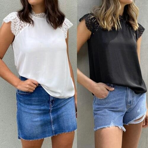 Sexy Women Summer 2021 Lace T Shirt Solid Color Short Sleeve Straight Tops Ladies Casual Black White Tee Fashion Casual Clothes