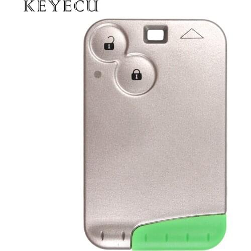 Keyecu Smart Card 2 Button Remote Key Shell Case Keycard with Insert Blade for Renault Laguna Espace