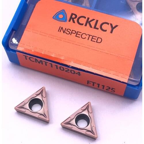 10pcs RCKLCY TCMT110204 FT1125 high quality lathe cutter Carbide inserts Internal Boring Plate Turning TOOL for stainless steels