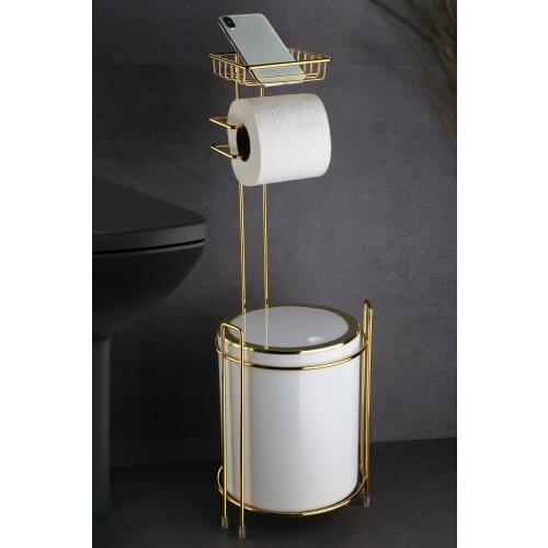 Toilet paper holder stainless steel tissue holder mobile phone bathroom paper roll bathroom product Paper Holder And Trash Bin