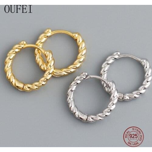 Twist Earring Hoop Women 925 Sterling Silver Round Earrings Fashion Fine Simplicity Temperament Earrings Accessories