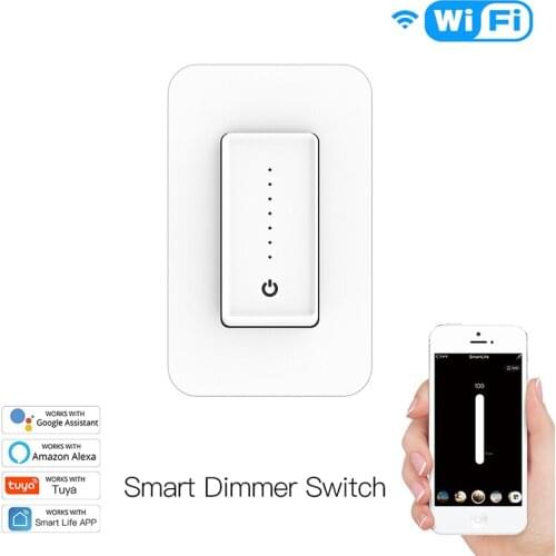 US WiFi Smart Light Dimmer Switch Smart Life/Tuya APP Compatible With Alexa Google Home For Voice Control No Hub Required