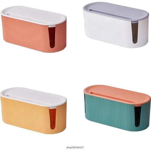 Cable Management Storage Box with Lid Hollow Out Plastic Charger Socket Adapter Power Strip Wire Case Hide BinDustproof Dropship