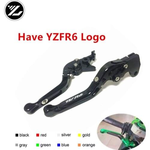 YZF R6 LOGO FOR YAMAHA YZF R6 1999-2004 2005-2016 Motorbike Adjustable Folding Extendable Moto Clutch Brake Levers
