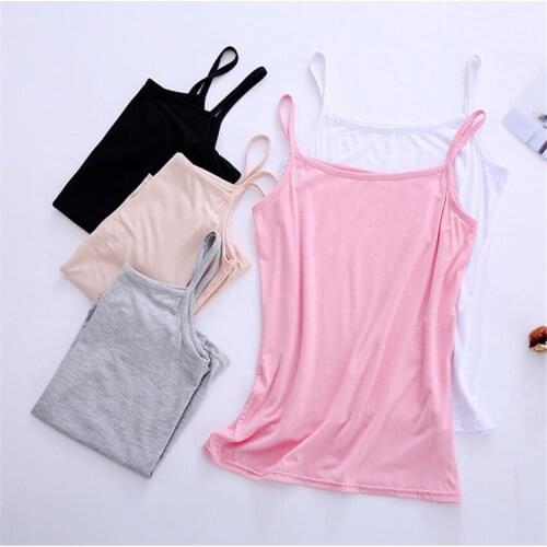 2021 New Casual Big Size Women Modal Vest Solid O-neck Tanks Basic Tops Summer Outfits Slim Lady Short paragraph Bottomings 1477